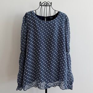 Eva Franco Navy and White Checkered Top